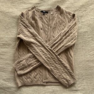 Uniqlo Beige Knit Cardigan